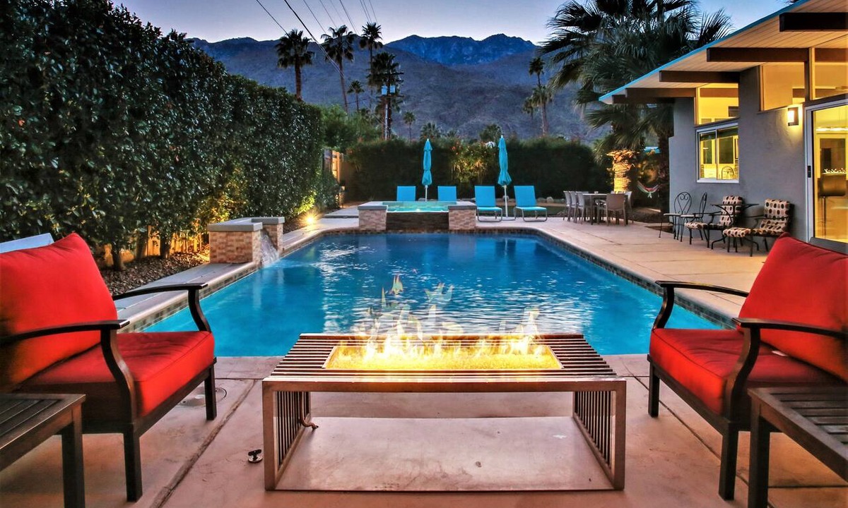 Twin Palms House | Classic mid-century retreat w/private outdoor pool, pool spa, firepit, gas grill