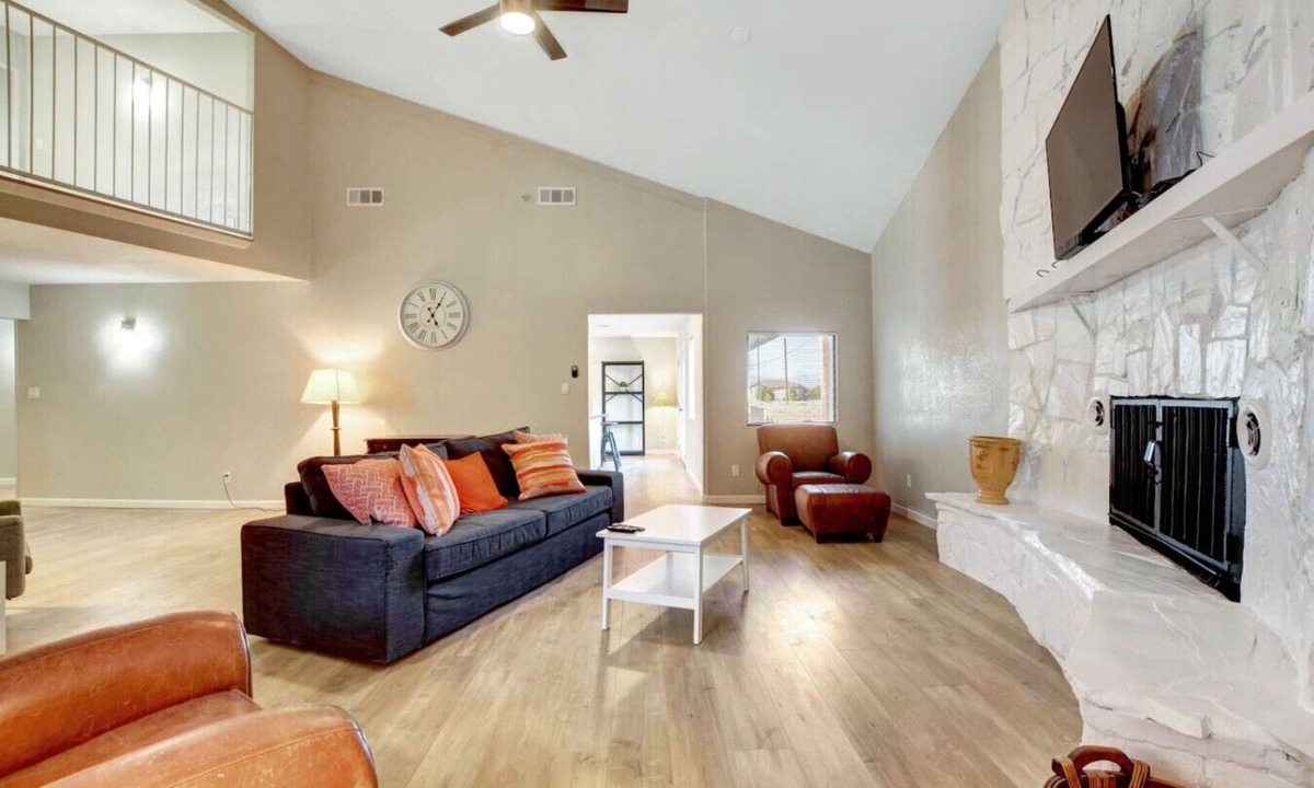 Sunrise Manor House | Gated 6BR Family Home: Pool Table, Fire Pit & Strip Views