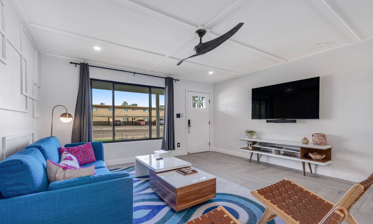 Southwest Village House | Modern home steps from Old Town with heated pool, gas grill, & outdoor fireplace