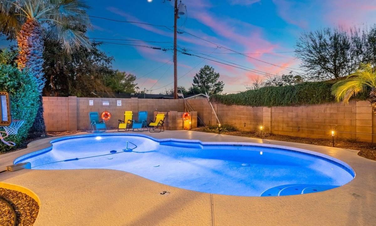 Melrose Paradise House | Poolside Oasis Retreat with Heated Pool Fire Pit Yard