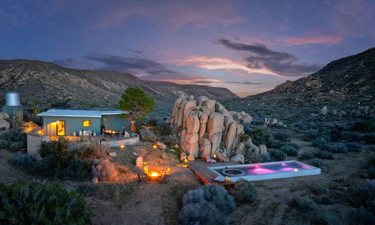 Pioneertown House | Swim Rock House: Pool & Spa Carved in Massive Boulders