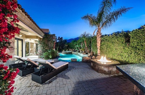 Palm Springs House | 5 BR Custom Mediterranean Estate In Andreas Hills, 5 King Beds Putting Green.
