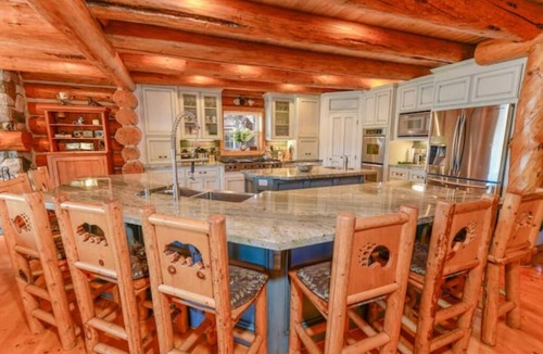 Fawnskin Cabin | 8 Bedroom/20 Beds, 6000 SQFT Log Cabin- Game Room, Golf, Lakefront with Dock