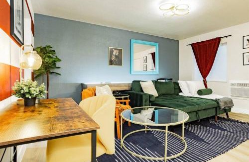 Gateway District House | Arts Dist. Strip-View Balcony Suite | Games + Desk