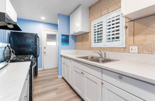 Upland Apartment | Cheerful one bedroom with free parking and patio.