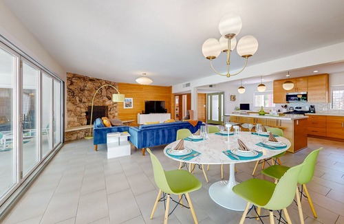 Twin Palms House | Classic, mid-century modern home w/mtn views, private pool and spa - dogs OK