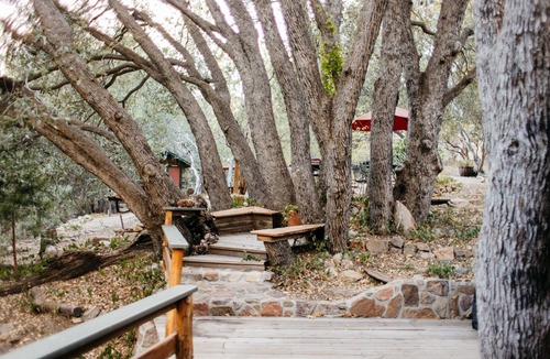 Pine Cove Ski Chalet | Custom Dodecahedral Cabin set amid a peaceful neighborhood in Idyllwild, CA.