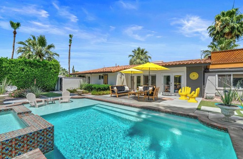 Tahquitz River Estates House | Good Vibes Only – Historic Spanish Hacienda with Pool, Spa, Fire Pit & Mountain Views