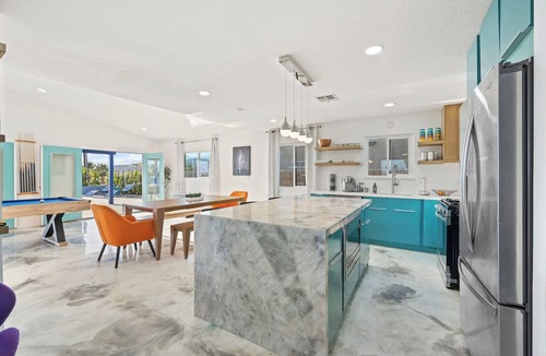 Desert Hot Springs House | Heated Pool-Spa, Mini Golf, Fire Pit, Game Room, Stunning Views, and More!
