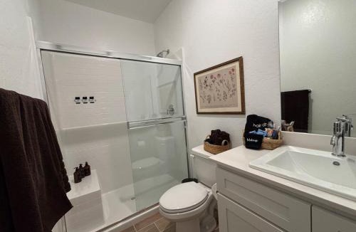Visalia Apartment | Modern Guest Suite with Living Room and King Bed