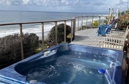 Leucadia House | Oceanfront Home, Stone Steps Beach Access, Jacuzzi on Oceanfront Deck
