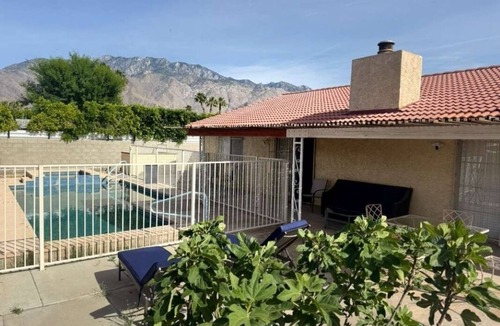 Racquet Club South House | Palm Springs in style: mountain view; new Pebble Tec saltwater pool & jacuzzi