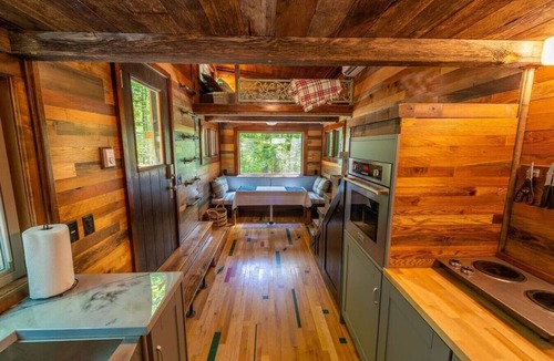Willard House | River Retreat Tiny Homes:Wood Sauna/Rec Room/River