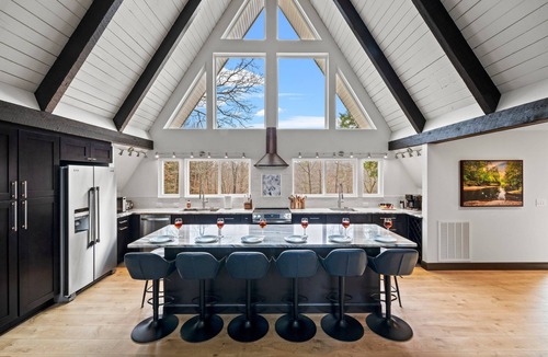 Mount Airy House | River Views | A-Frame + Hot Tub + Fenced Yard + Adventure Fort + Fire Pit