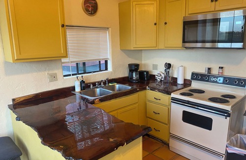Rio Rico Apartment | Secluded desert guest house with outdoor fireplace.