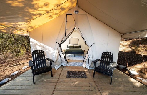 Pauma Valley RV Rental | Secluded Luxury Glamping Tent with Panoramic Mountain Views near Pauma Valley, CA