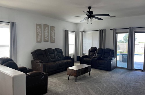 Corona de Tucson House | Secluded vibes, fireside stargazing, sparkling pool, and modern comfort.
