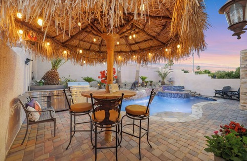 Spring Valley Villa | Upscale Retreat w/Pool, Spa, Tiki Bar, Near Strip, Sleeps 6