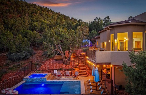West Sedona House | Vortex/Red Rock View/Sauna/Pool/HotTub/Dome/Games