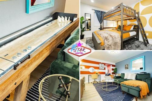 Arts Dist. Strip-View Balcony Suite | Games + Desk