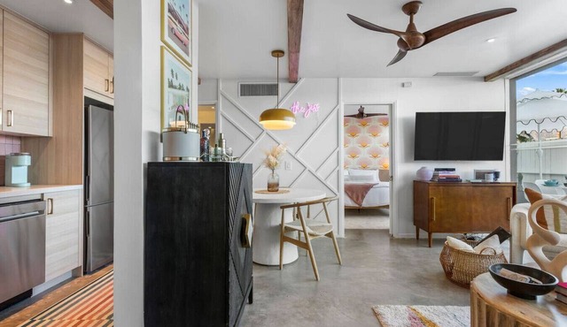 Boho chic condo at the mid-century Ocotillo Lodge
