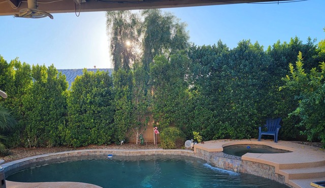 Desert Oasis. Backyard Resort, Pool, Hot Tub, outdoor kitchen.
