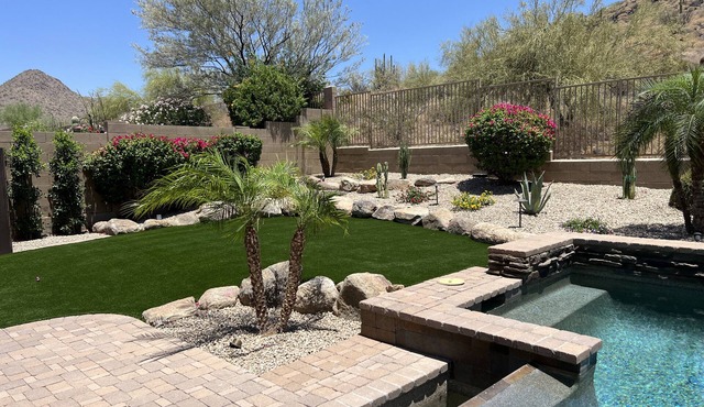 Enjoy Scottsdale Mountainview Home with incredible Oasis Back Yard!