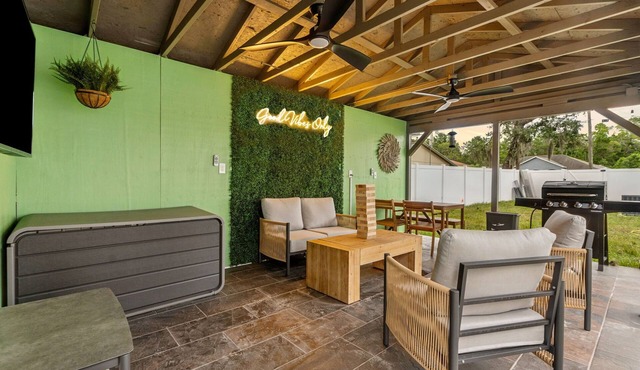 Green Modern Hideout Pool Sleeps 12 in Spring Hill