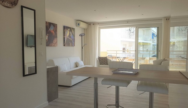 LES ALGUES STUDIO SEA FRONT AIR CONDITIONING INTERNET TERRACE in Cannes
