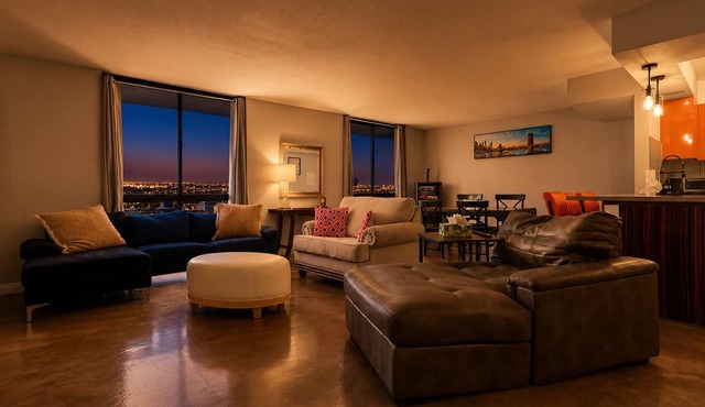 Luxury High-Rise Condo Near Sphere 1,400 Sq Ft Pool Hot Tub