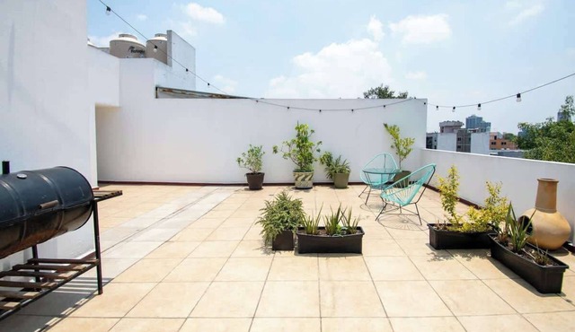 Massive rooftop terrace steps from everything in Mexico City