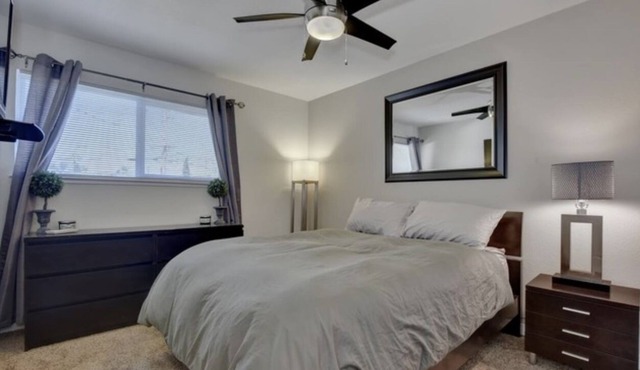 Modern Master bedroom with en-suite bathroom in Castro Valley