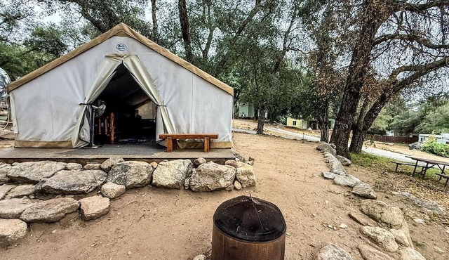 Peaceful Affordable Glamping Tent with Scenic Nature Views near San Diego in Pauma Valley, California in Pauma Valley