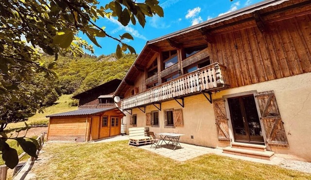 Semi-detached mountain chalet with fireplace in Bellevaux