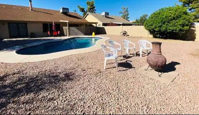 Single story pool home with large backyard. Fully remodeled & centrally located.