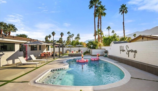 The Pink+Palm Poolside Retreat w/Amazing Mountain Views!