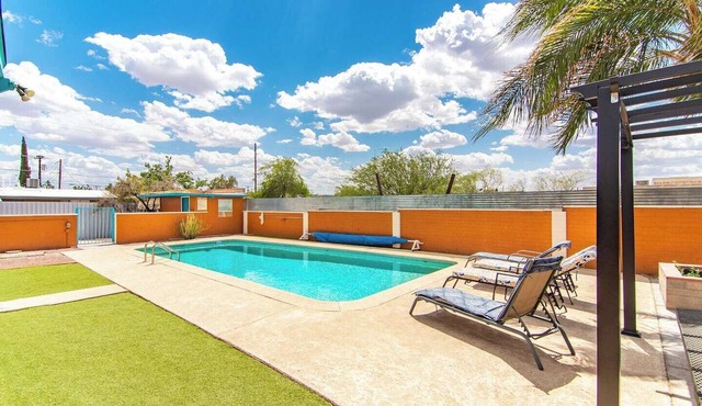This centrally located 1 bedroom features a full size pool and electric vehicle charging on site. in Tucson