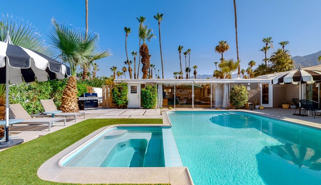 Vibrant home with private pool with spa, firepit, and private gas grill