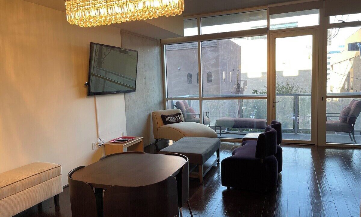 Downtown Las Vegas Condo | Balcony Luxury High Rise Downtown Fremont Casinos