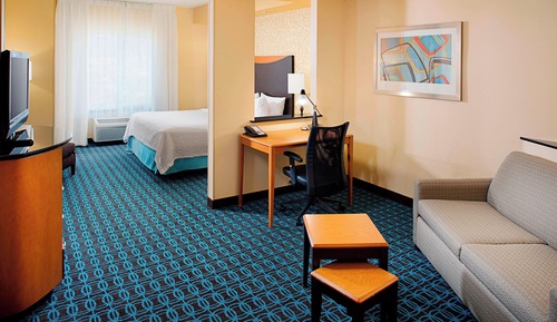 Room, 1 King Bed with Sofa bed, Hearing Accessible, Pool View (Roll-in Shower)