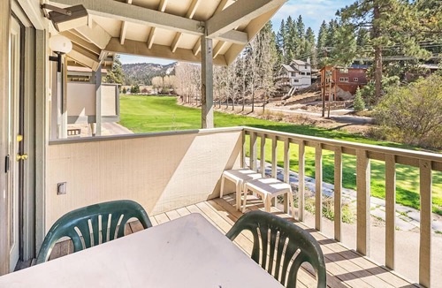 Big Bear Lake Condo | Bear House by Destination Big Bear : Walk to Bear Mtn Resort! Views! BBQ! Cable TV! Garage Parking! 2 Master Suites!