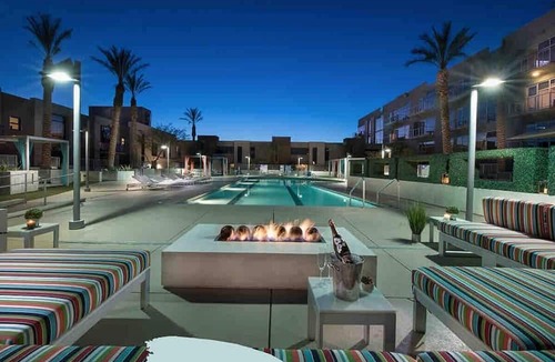 Downtown Las Vegas Condo | Balcony Luxury High Rise Downtown Fremont Casinos
